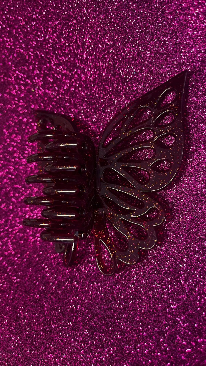presilha de borboleta marsala com glitter - Image 2